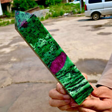 1.75LB  Restoration of natural red and green pillars and crystal Obelisk picture