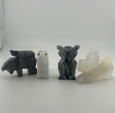Figurines Mexico Soapstone/marble Good Luck Set Donkey, Dog, Owl, Rabbit picture