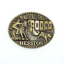 1978 National Finals Rodeo Belt Buckle Calf Roper NFR Hesston Western Vintage picture