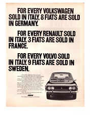 Vintage Print Ad 1971 Fiat Sales vs Volkswagen, Renault, Volvo Theme picture