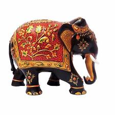 Handcrafted Hand Painted Wooden Elephant Lucky Statue Home Office Decor picture