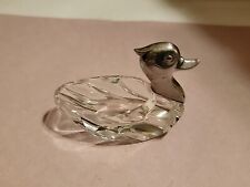 Vintage Hermann Bauer 800 Silver & Crystal Glass Duck Open Salt Cellar picture