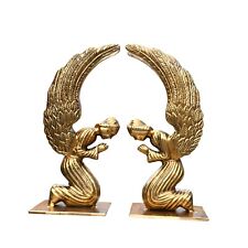 Holy Arc of Covenant Angel Statue Pair Sculpture With Big Wings Judaika picture