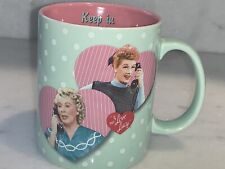 I LOVE LUCY COFFEE MUG CUP FRIENDS STAY CONNECTED LUCY AND EITHEL 2 SIDE picture