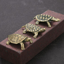 3pcs Vintage Brass Turtle Figurine Statue Home Ornaments Animal Figurines Gift picture