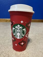 Starbucks Holiday Reusable Cup 16 oz Christmas Stars Ornaments BPA Free Plastic picture