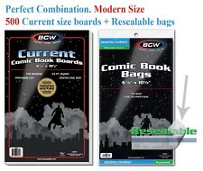 500 BCW Resealable Comic Book Bags Sleeve + Boards Modern / Current Safe Storage picture