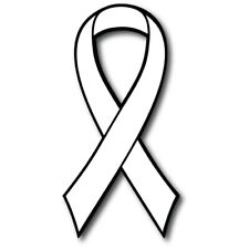 White Lung Cancer Awareness Ribbon Car Magnet Decal Heavy Duty 3.5