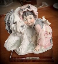 Vintage Large 1982 G. ARMANI Sculpture ( Girl w/Sheep Dog) MADE IN ITALY picture