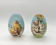 Set of 10. TEN Lithographed Easter Egg Tins. Food-Grade Openable and Fillable picture