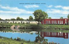 Marion Indiana Sewage Disposal Plant Vintage 1940s Linen Postcard P5 picture
