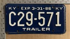 1986 Kentucky trailer license plate C29-571 bold BLUE color 13466 picture