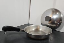 Vintage 1801 Revere Ware 7 Inch Copper Bottom Skillet Fry Pan w/ Lid Clinton IL picture