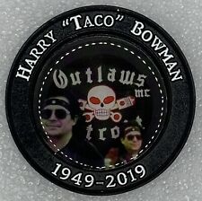 Rare Hard To Find OMG Outlaws MC Harry “Taco” Bowman Memorial Challenge Coin picture