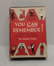 You Can Remember by Dr Bruno Furst Book and Test Set 1957 Edition Memory Theory picture