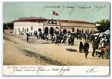 1908 Bull Ring Ciudad Juarez Mexico Flag Stadium Entrance Antique Postcard picture