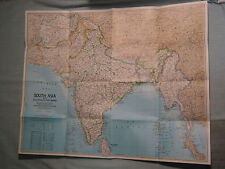 SOUTH ASIA MAP INDIA PAKISTAN AFGHANISTAN BURMA NEPAL National Geographic 1984 picture