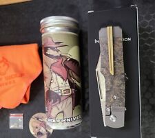 Jack Wolf Knives Gunslinger Front Flipper - Fat Carbon Dark Matter Gold picture