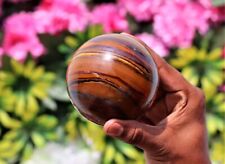 9CM Natural Golden Tiger Eye Healing Reiki Spirit Power Aura Stone Sphere Ball picture