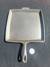 Great Big Old Square Cast Iron Griddle☆1940s USA KITCHEN IRONWARE Pan Hotplate picture