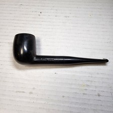Vintage The Pipe Billiard Black Pyrolysis Graphite Straight Shaft Tobacco Pipe picture
