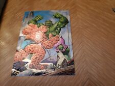 1992 MARVEL MASTERPIECES THING vs THE INCREDIBLE HULK #1-D FOIL CARD picture