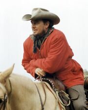Ben Johnson 8x10 real Photo Classic Portrait on Horse Stetson Red Cowboy Jacket picture