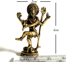 Lord Shiva Mini Statue Small Hindu God Carrying Trident Dancing Tandav picture