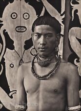 1940s Vintage K.F. WONG Borneo Semi Nude Kelabit Male Jewelry Photo Art 12x16 picture