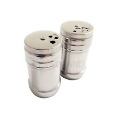 2PC Salt and Pepper Shakers Set Sleek Stainless Steel Metal Kitchen 1 Ounce Each picture