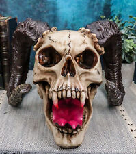 Large Demonic Krampus Ram Horned Skull Statue Gothic Figurine Halloween 9