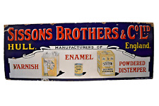 Vintage Sisson'S Brothers Porcelain Enamel Sign Board By F Francis And Sons Rare picture