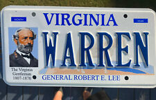 1 Expired Robert E Lee Virginia Va State Vanity License Plate  Warren , RE CSA picture