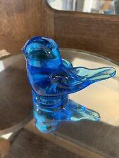 Blue Birds of Happiness Glass Candle Holder Leo Ward 2001 Terra Studio picture