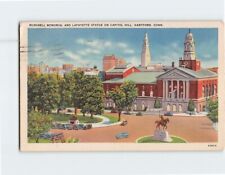 Postcard Bushnell Memorial & Lafayette Statue Capitol Hill Hartford Connecticut picture