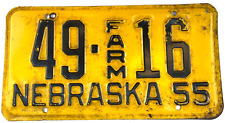 Nebraska 1955 Farm License Plate Man Cave Vintage Garage Howard  Co Collector picture