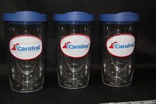 Lot Of 3 Carnival Cruise Lines Tervis Tumblers with Lids 16oz  VIFP Club picture