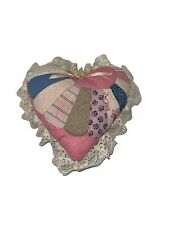 Vtg. Quilted/ruffle Heart Shape Pillow  10”X12” picture
