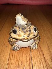 Lucky Japanese Stoneware Pottery Figurine Shigaraki Ware Frog with Baby Toad picture