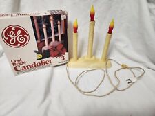 Vintage GE 3 Red Light Candolier Electric Window Christmas Candles Candlabra picture