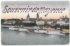  Souvenir of MAYENCE Germany CPSM Boats Colorized Written ~1920 picture