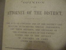 1880 OPINION of the ATTORNEY of the DC; REVISION of ASSESSIMENTS 25pgs picture
