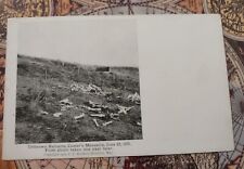 RARE POSTCARD GENERAL CUSTER 30 YEARS AFTER BATTLE.  FIELD OF BONES UNKNOWN SIGN picture