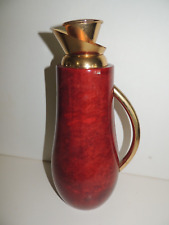 VINTAGE THERMOS DOREL TURA MILANO ITALIA LIDDED PITCHER/ CARAFE 24KT GOLD PLATED picture
