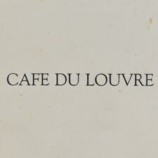 Vintage 1989 Le Cafe Du Louvre Restaurant Bar Menu Paris France picture