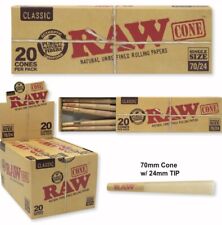 Raw Single Wide Classic CONE Rolling Papers 20 Cones Per PK 1 Pack USA SHIPPED picture