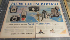 1959 Kodak New Automatic Cameras Projector 2-Page Vintage Print Ad, Rochester NY picture