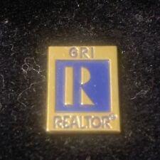 REALTOR logo BLOCK R real estate home property sales agents pin badge Blue/Gold picture