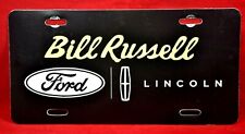 Bill Russell Ford  Lincoln Booster License Plate Very Good  Condition picture