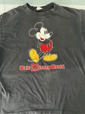 Vintage 80s Walt Disney World Parks Mickey T Shirt Size L/XL Black Single Stitch picture